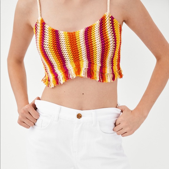 rainbow crochet top